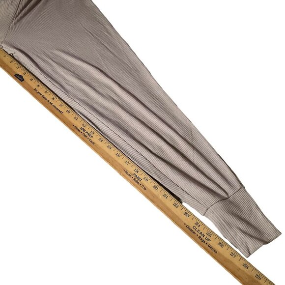 Chaser Women's Ribbed Knit Jogger Pants with Drawstring Waist Size S Beige - Picture 5 of 7